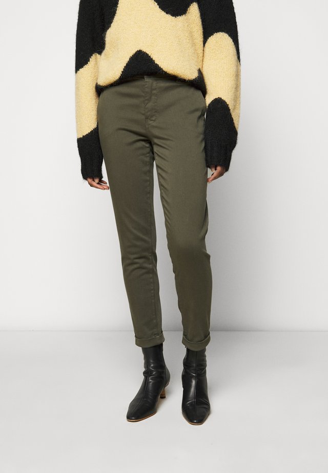 SLIM TAPER MID RISE - Chino - mottled olive