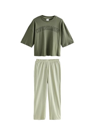 PETITE FIT - SHORT SLEEVE SET  - Pyjamas - sage green gingham