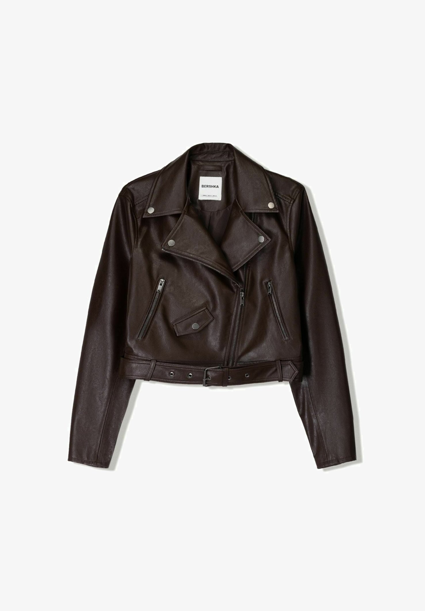 Leather Jacket Men Giubbotto Varsity Bershka Brown Giacca Varsity