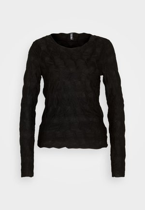 Pieces PCLOLA O NECK - Tops ar garām piedurknēm - black