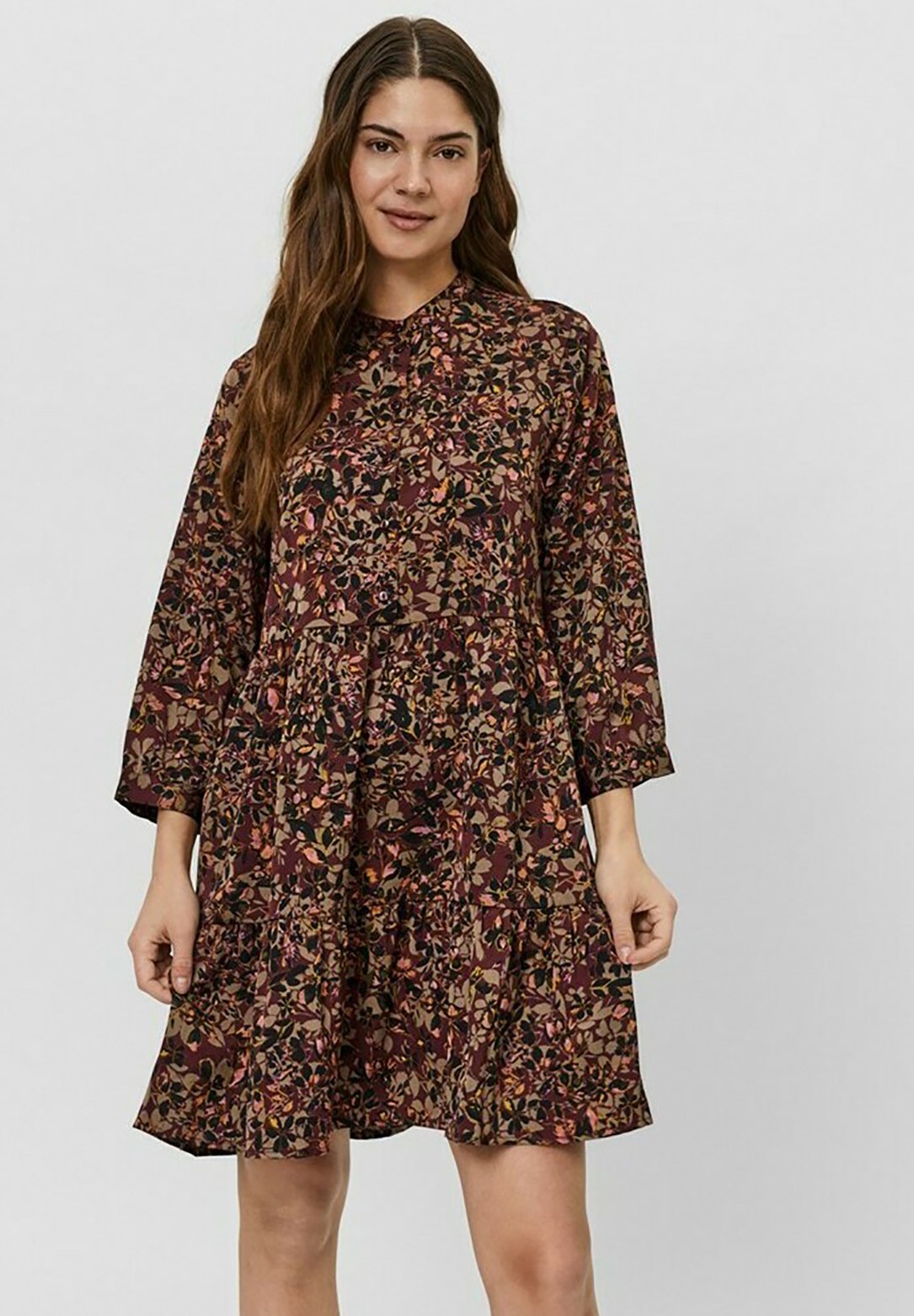 Vero Moda VMSAT - Vestido camisero - granate/burdeos - Zalando.es