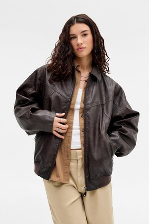 FRANCIS - Chaqueta de cuero sintético - brown