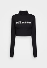 Juodas, trumpas ilgomis rankovėmis megztinis su aukštu kaklu ir sidabriniu "ellesse" logotipu, esančiu krūtinės centre. Minkšta, tampri medžiaga.