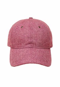 Șapcă cu model în zigzag roz, realizată dintr-un material texturat. Are o vizieră curbată și orificii metalice pentru ventilație.