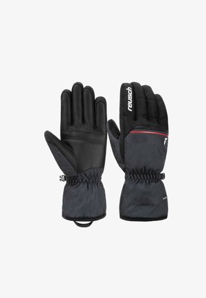 SNOW - Gloves - blck blck melang fire red