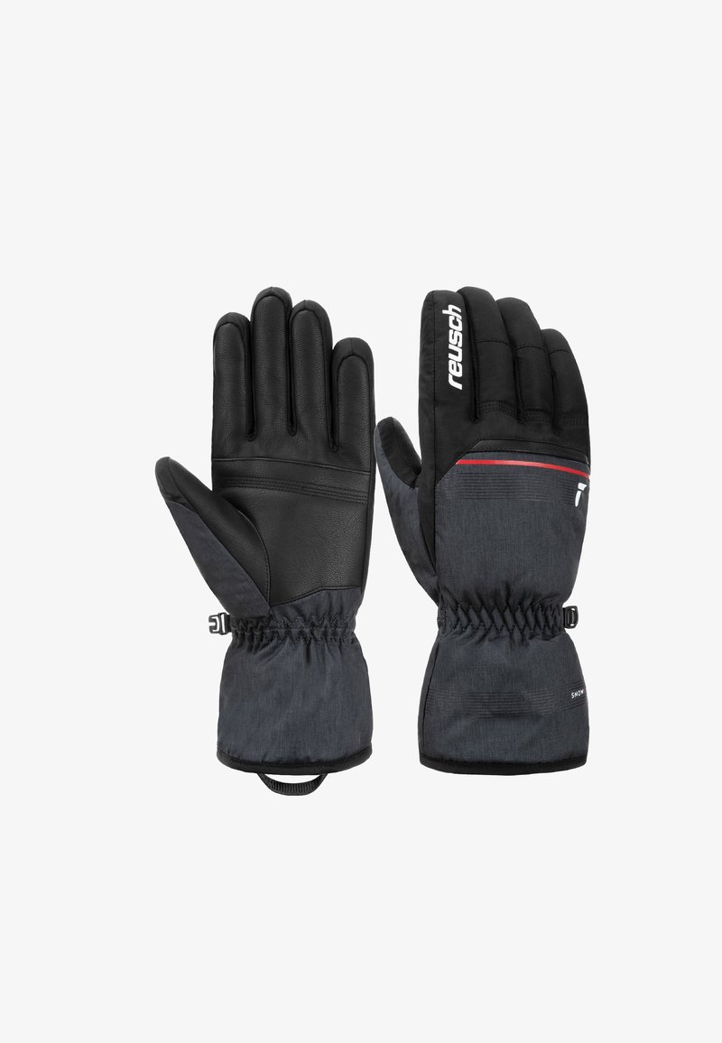 Reusch SNOW - Gants - blck blck melang fire red