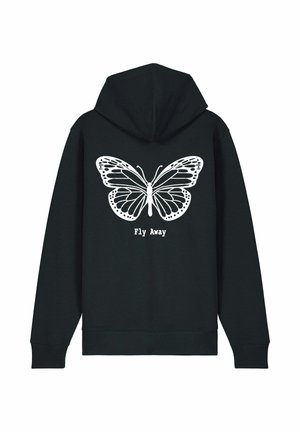 FLY AWAY EMBROIDERY UNISEX ZIPPED - Felpa con zip - black