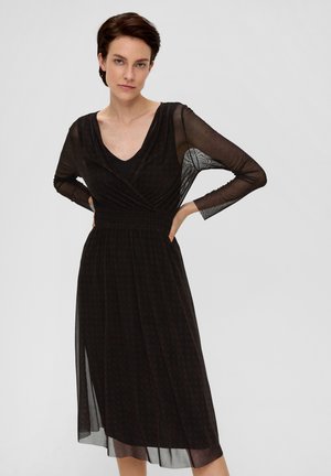 MIT SMOK DETAIL - Jurk - schwarz