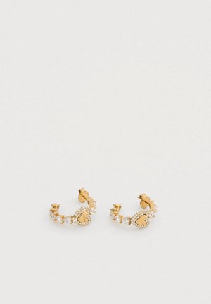 PAVE HEART HOOPS - Σκουλαρίκια - yellow gold-coloured