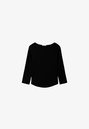 Stradivarius, BOAT NECK 3/4 SLEEVE T-SHIRT - T-shirt à manches longues - black