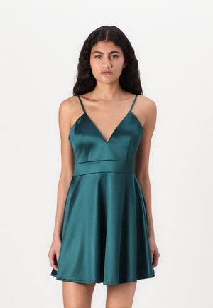 WAL G. ALAIA V NECK SKATER - Kokteilinė suknelė / vakarėlių suknelė - teal blue