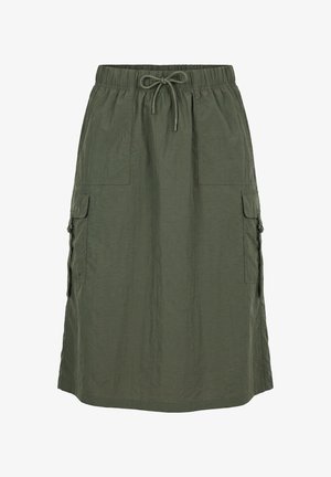 Ulla Popken, DRAWSTRING WAIST CARGO SKIRT - A-linjainen hame - olive grey