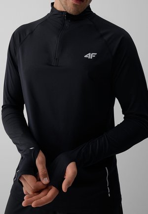 4F, 4F LONGSLEEVE DO BIEGANIA SZYBKOSCHNĄCY MĘSKI - T-shirt à manches longues - deep black