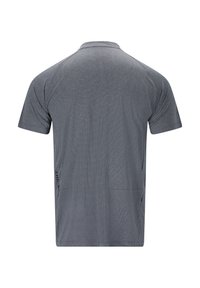 Herrarnas kortärmade polo t-shirt i mörkgrått med ett texturerat mönster och en klassisk krage. Har en rak nederkant och sidospringor för komfort.