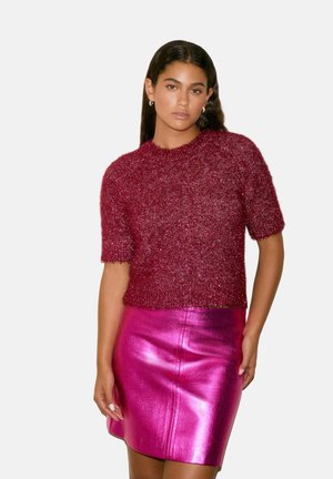 Next REGULAR FIT - SPARKLE TINSEL - Jednoduché tričko - pink
