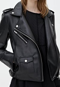 PULL&BEAR Kožená bunda - black