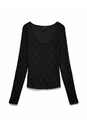Vero Moda, VMFLORA LS 2-WAY LACE TOP JRS NOOS - Blouse - nero