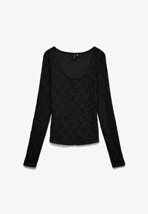 Vero Moda, VMFLORA LS 2-WAY LACE TOP JRS NOOS - Blouse - nero