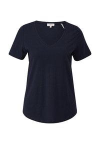 s.Oliver MIT FLAMMGARNSTRUKTUR - T-Shirt basic - navy