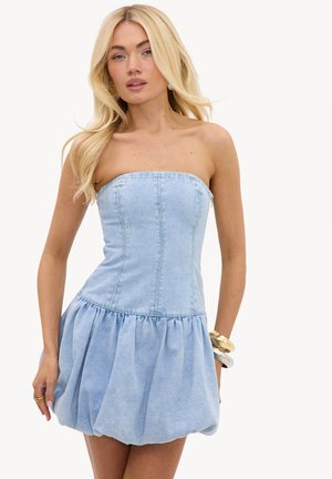 LOAVIES, FOREVER GLOWING - Robe en jean - denim blue light