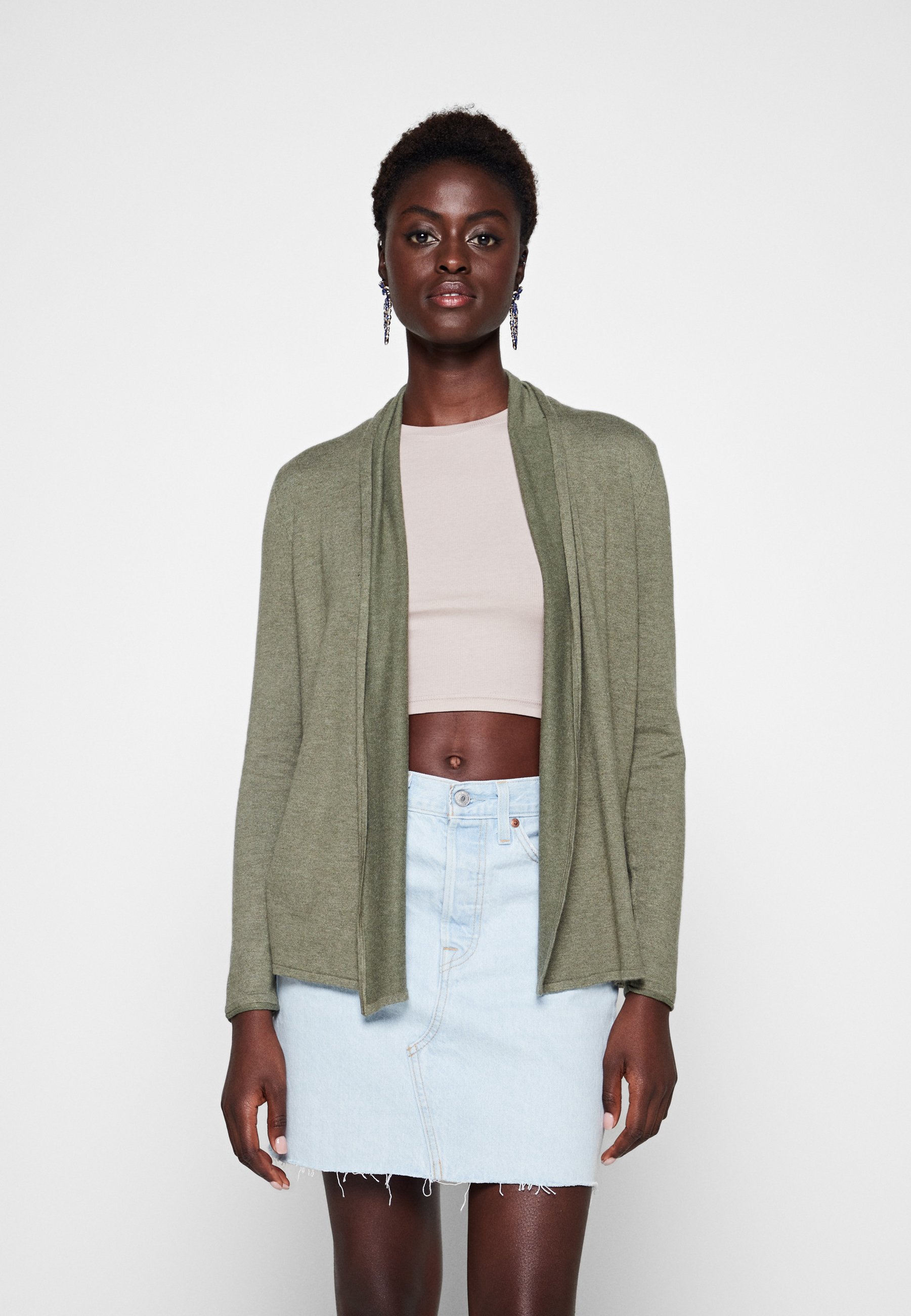 detail:melange/khaki ONLMARYS ONLY - clover four - leaf Strickjacke