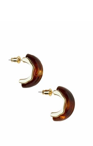 FatFace, RESIN HOOP EARRINGS - Earrings - brown