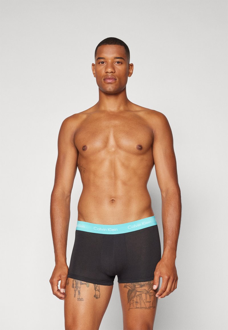 Calvin Klein Underwear MICROFIBRE STRETCH LOW RISE TRUNK 3 PACK  - Culotte - black/light brown/turquoise