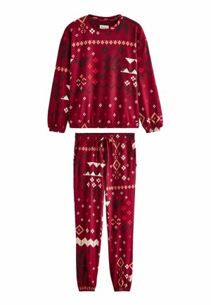 Next COSY LONG SLEEVE - REGULAR FIT SET - Nattplagg set - burgundy red fairisle