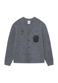LEO  LONGHAIR PATCH  - Cardigan - charcoal