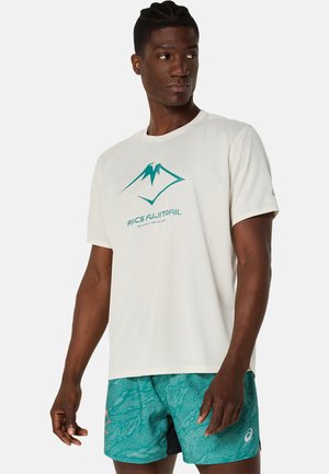 ASICS FUJITRAIL LOGO SS - Sports T-shirt - birch white sage rainy lake