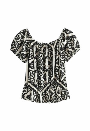Blus - monochrome tile print