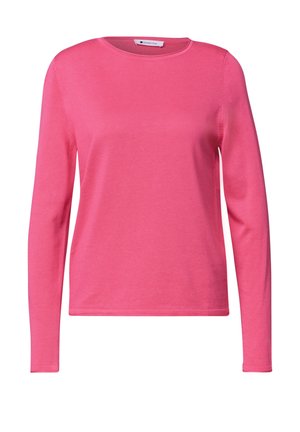 Street One, PULLOVER MIT RUNDHALS UND ROLLKANTEN - Striktrøje - impact pink
