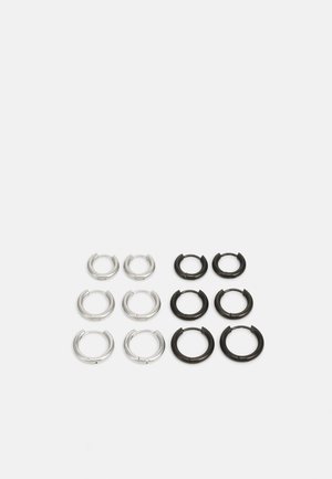 Pier One 6 PACK - Orecchini - silver-coloured/black