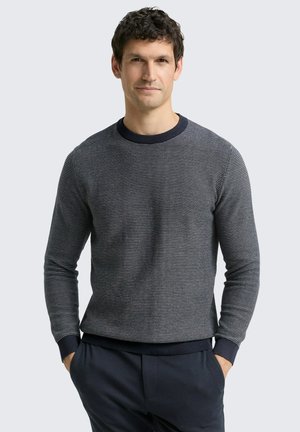 Trui - navy/offwhite dot stripe