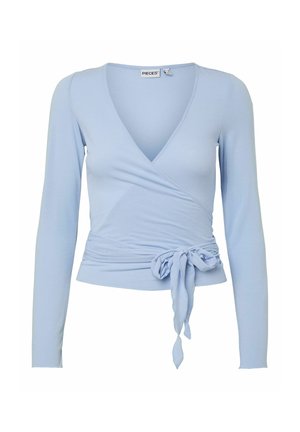 Pieces, WICKELOBERTEIL PCROYA - Pikkade varrukatega topp - brunnera blue