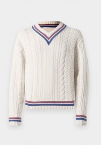 CRICKET CABLE V NECK  - Πουλόβερ - white