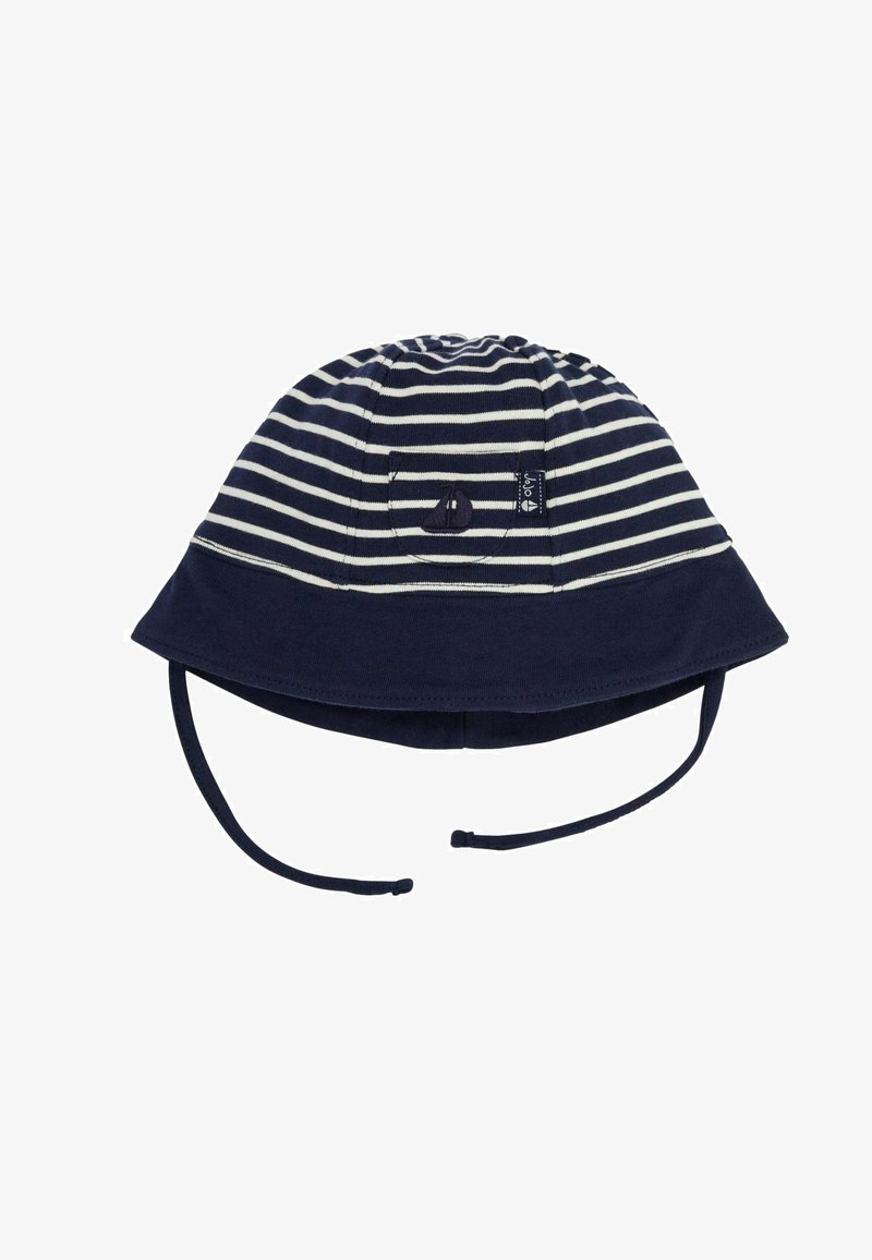 JoJo Maman Bébé STRIPE SUN-REGULAR FIT - Klobuk - navy ecru stripe