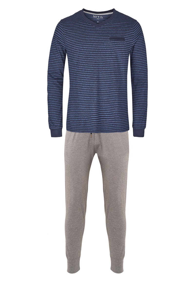 Heren Superman Lange Pyjama Set Rood Blauw, Blauw, XXL