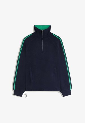 Bershka, WITH CONTRAST COLLAR ZIP - SWEATER - Pullover - dark blue