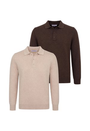 Felix Hardy, POLO COLLAR PULLOVER PACK OF 2 - Strickpullover - brown