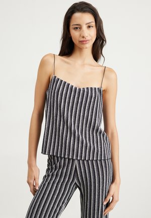 JERSEY SIMO  - Top - glitter stripe/ silver