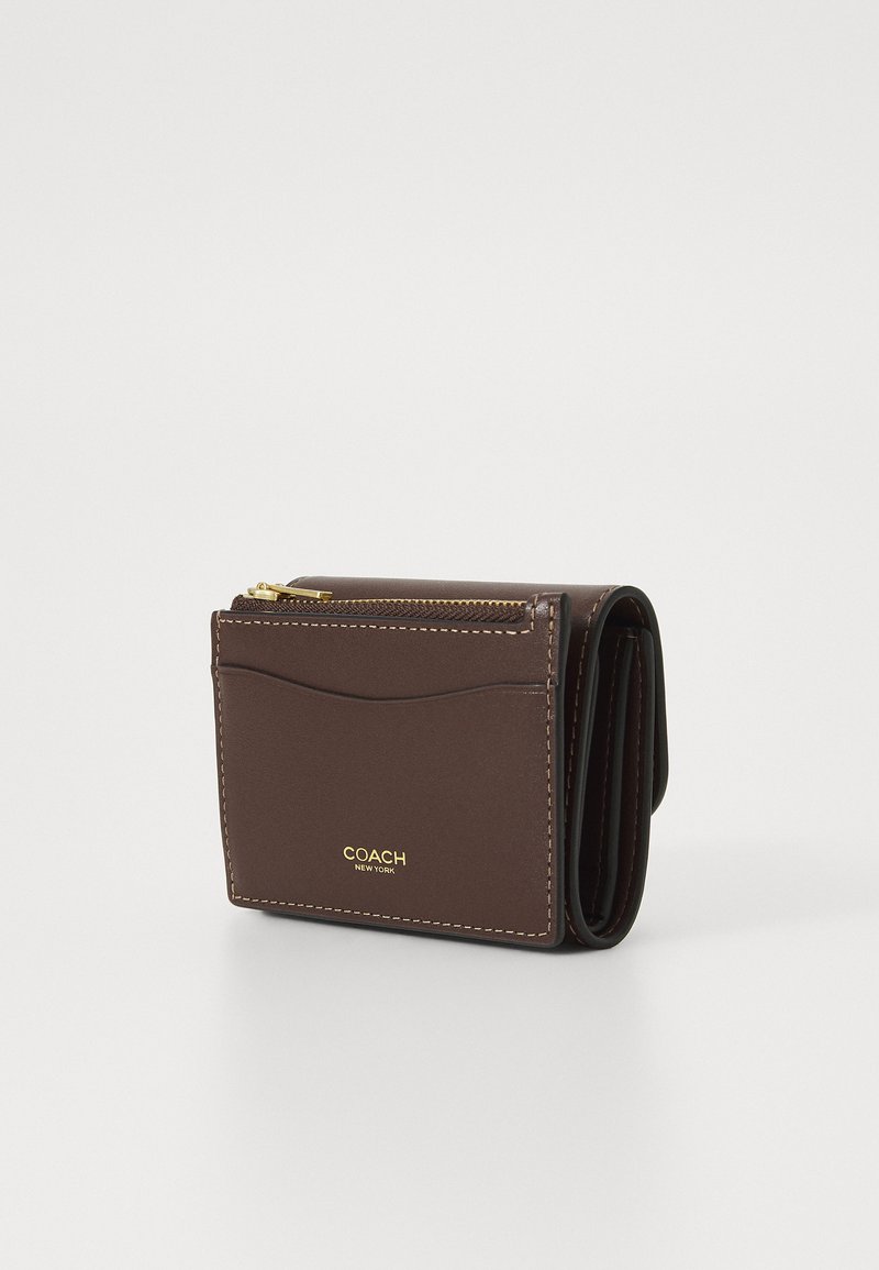 KLEIO Women's PU Leather Zip Wallet - Dark Brown Card Holder Purse With Multiple Pockets (4.5x4.5 Inches)