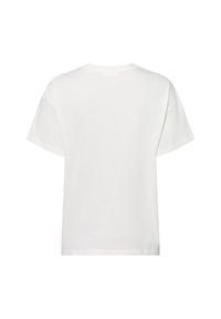 Witte T-shirt met korte mouwen en een ronde hals, gemaakt van katoen, met een ontspannen pasvorm en een effen textuur, zonder zichtbare patronen of accenten.