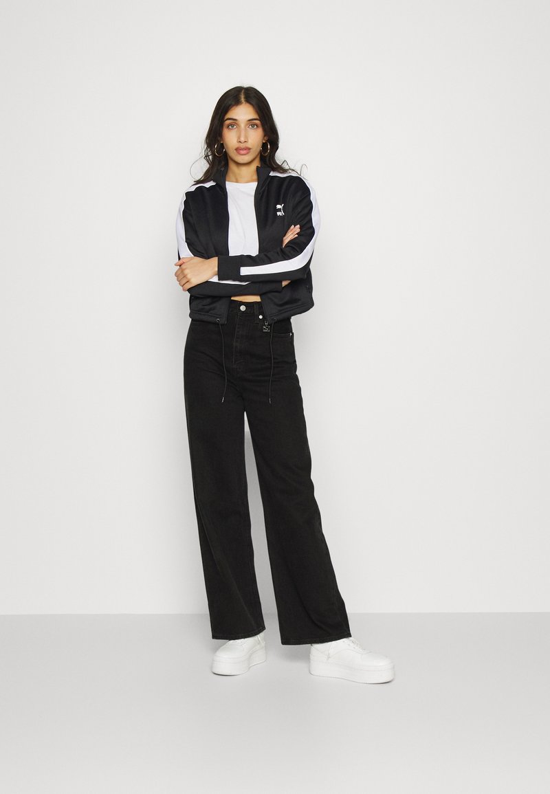 Puma CROP TRACK JACKET - Sportovní bunda - black