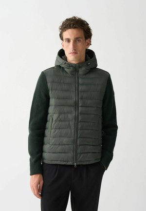 HOODED WITH KNIT SLEEVES - Allvädersjacka - olive