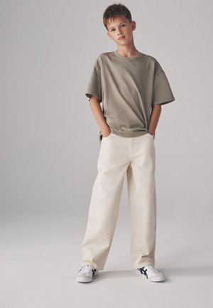 THE SET, REGULAR FIT - 4 PACK HEAVYWEIGHT SKATER - T-shirt imprimé - black grey marl light khaki white