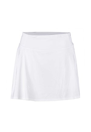 Gonna sportiva bianca realizzata in un tessuto leggero e liscio. Dotata di una vita aderente e di un design svasato, che consente libertà di movimento.