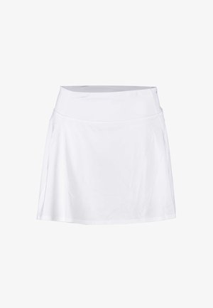 Gonna sportiva bianca realizzata in un tessuto leggero e liscio. Dotata di una vita aderente e di un design svasato, che consente libertà di movimento.