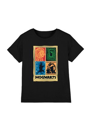 Harry Potter, HARRY POTTER HOGWARTS HOUSE POSTER  UNISEX - Print T-shirt - black