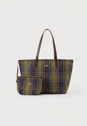 Barbour, WETHERHAM QUILTED TARTAN BAG - Shopping Bag - olive
